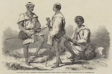 Der Aufstand in Indien, Goorkahs des 66. Regiments in ihrer Nationaltracht